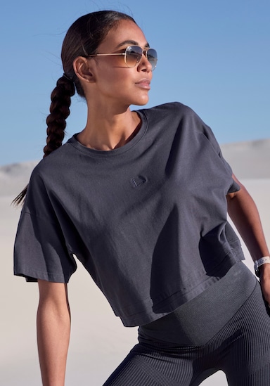 LASCANA Kurzarmshirt - anthrazit