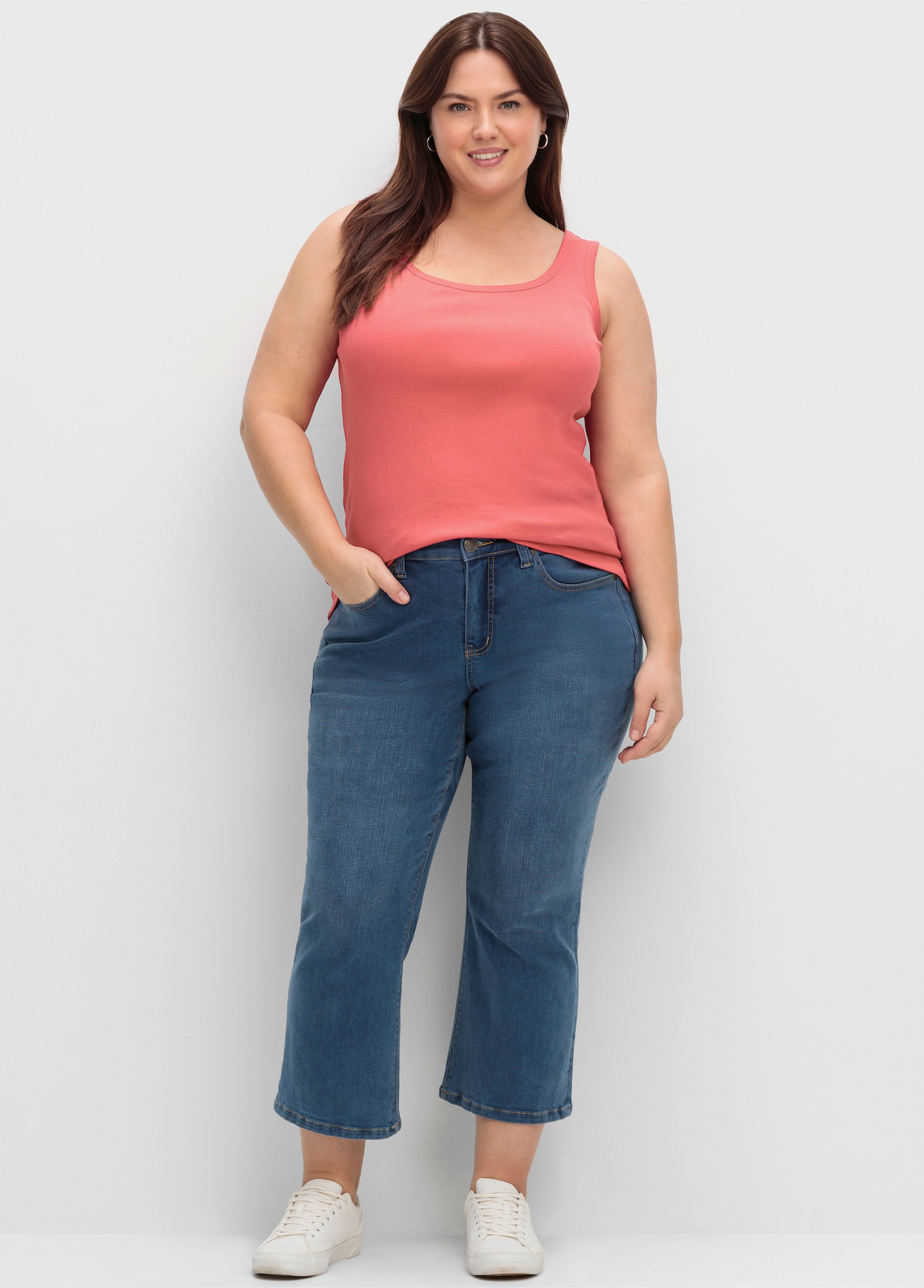 sheego Tanktop in Rippqualität - koralle