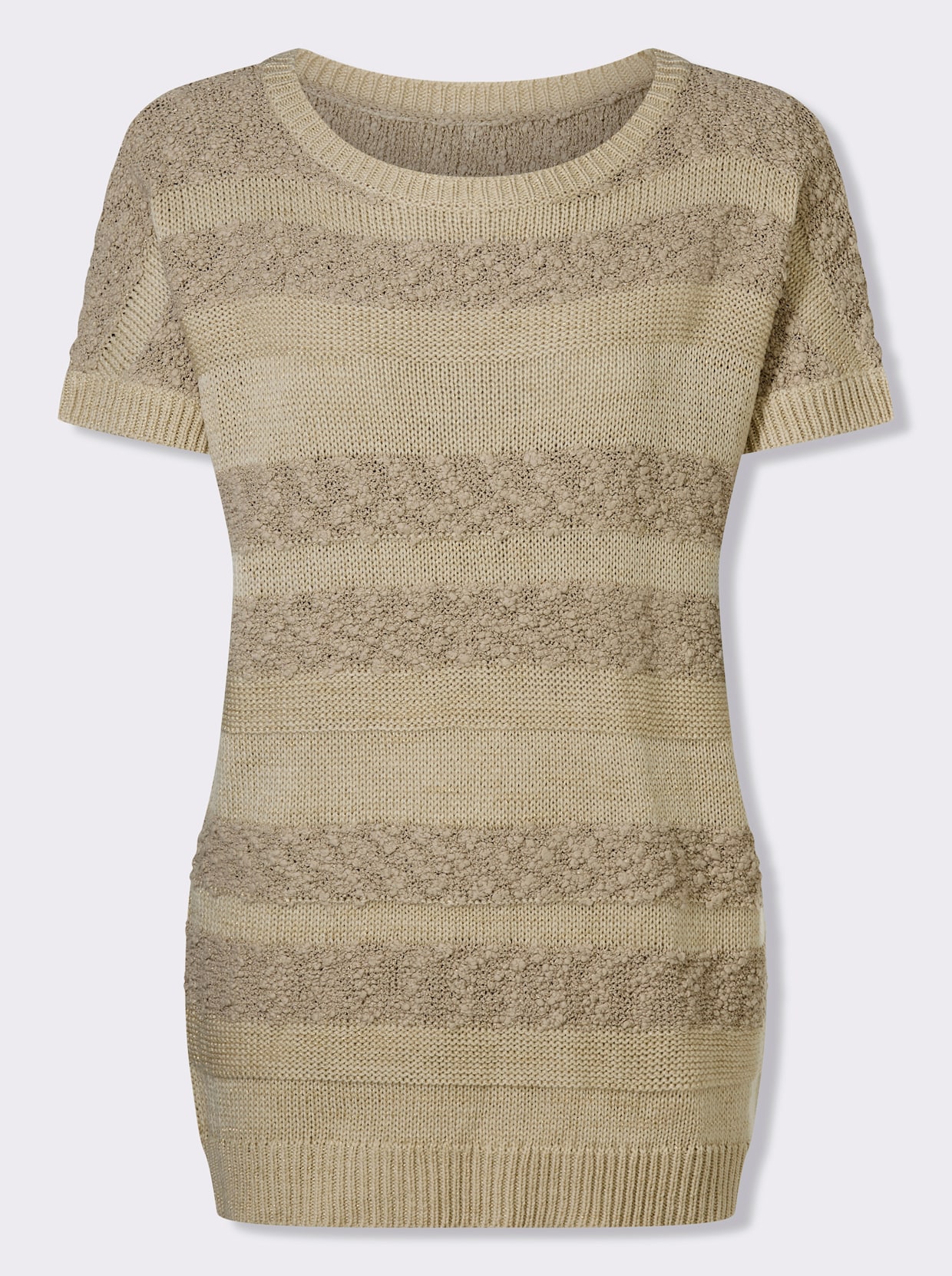 Longpullover - sand-sesam-gemustert