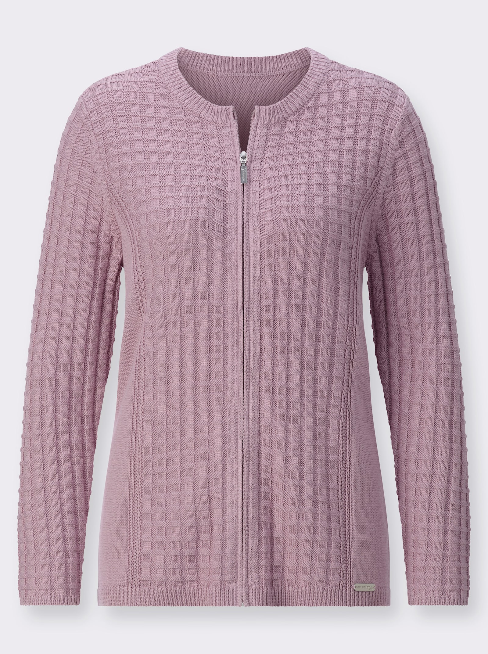 Strickjacke im Struktur-Mix - mauve