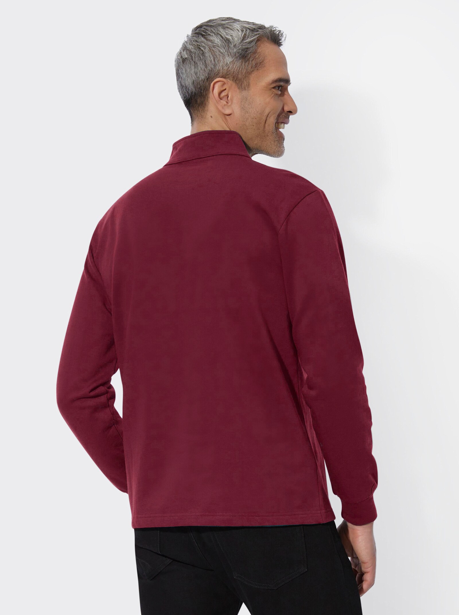 Sweatshirt mit Stehkragen - dunkelrot