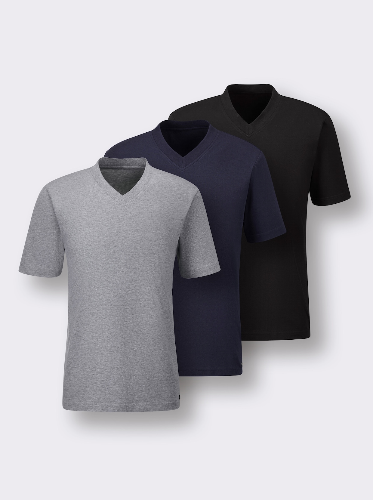 KINGsCLUB Shirt - schwarz + grau-meliert + marine