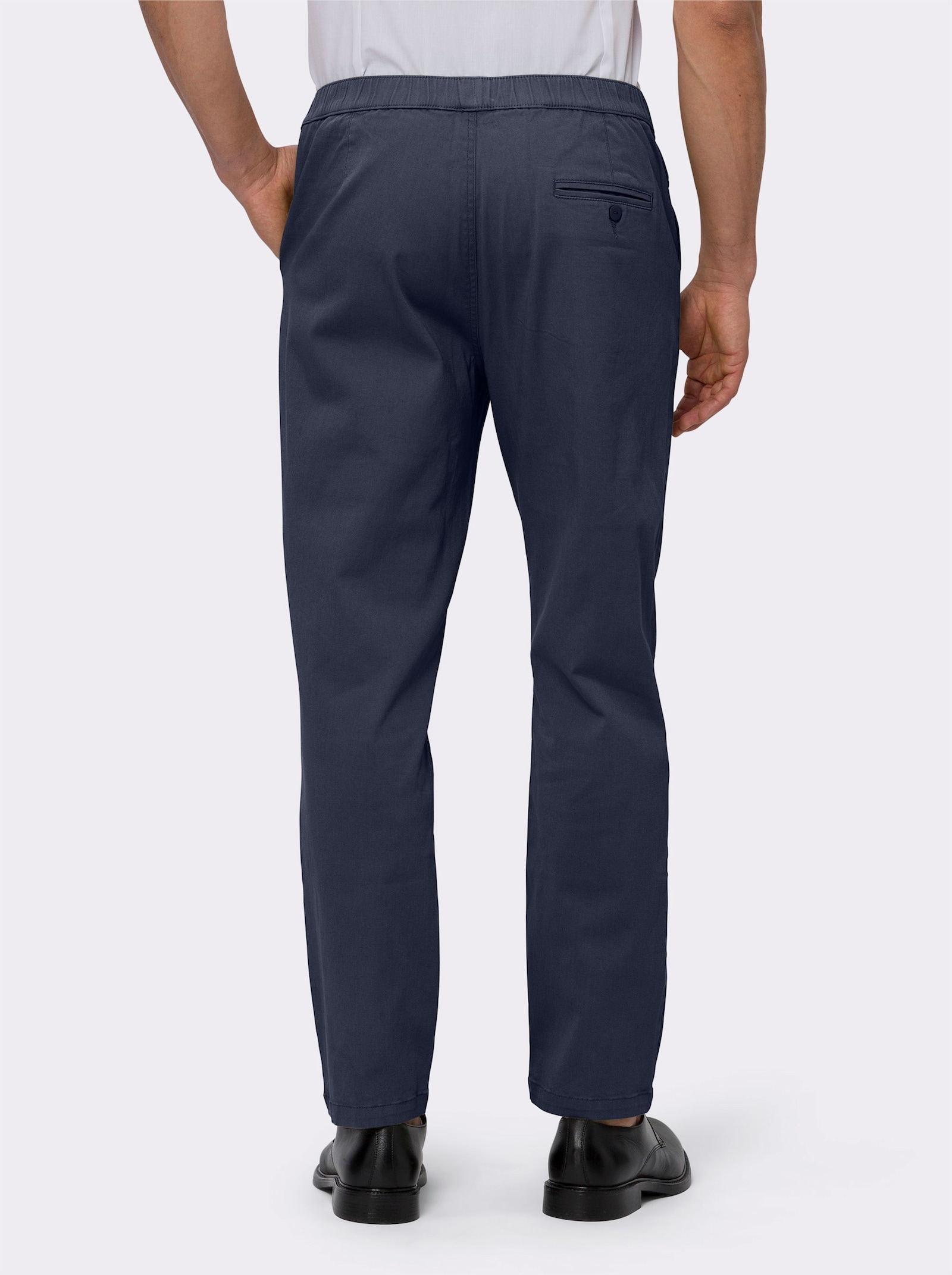 Comfortjeans met gestileerde ritssluitingoverslag - marine