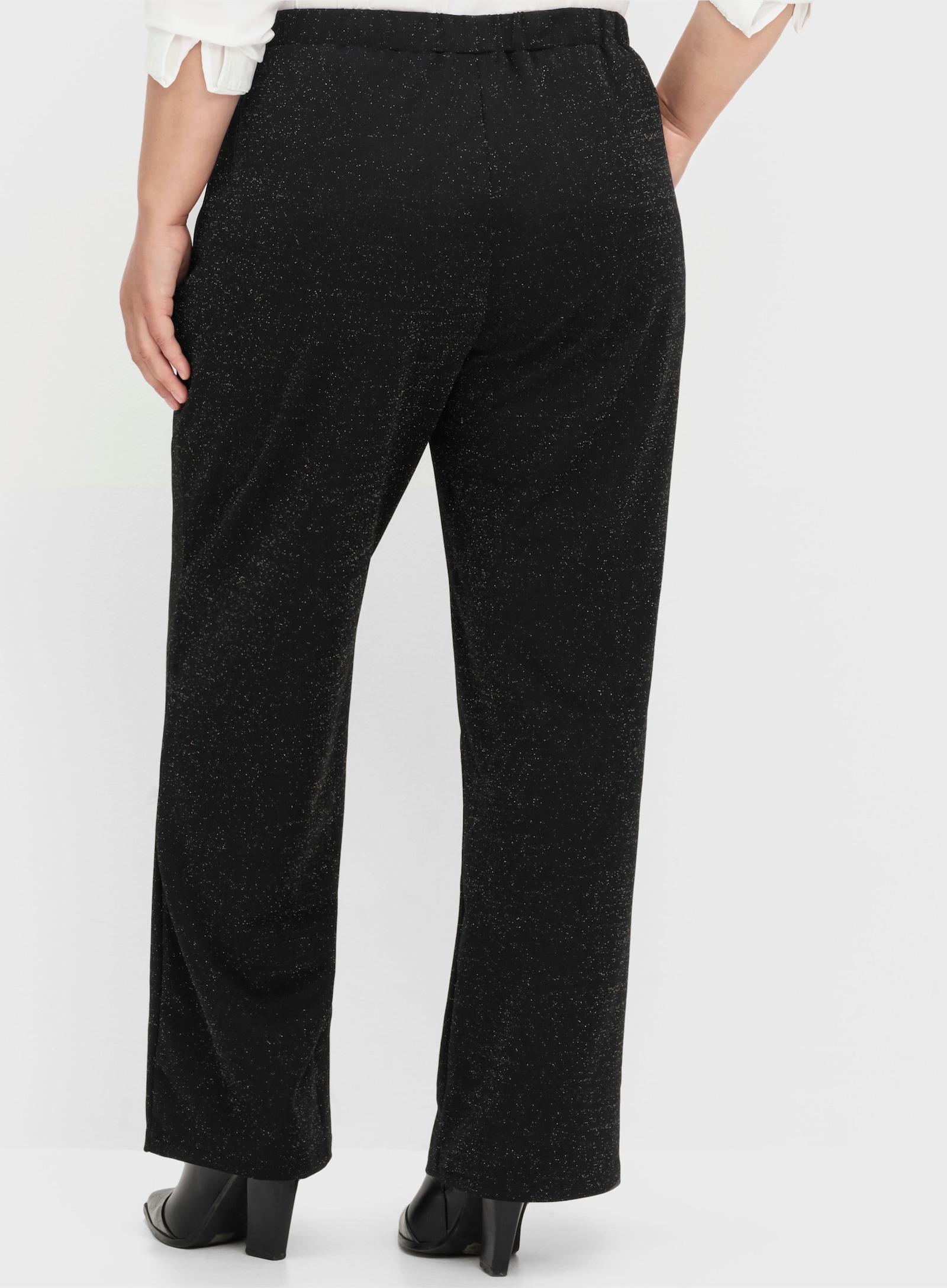 sheego Stoffhose mit weitem Bein - schwarz