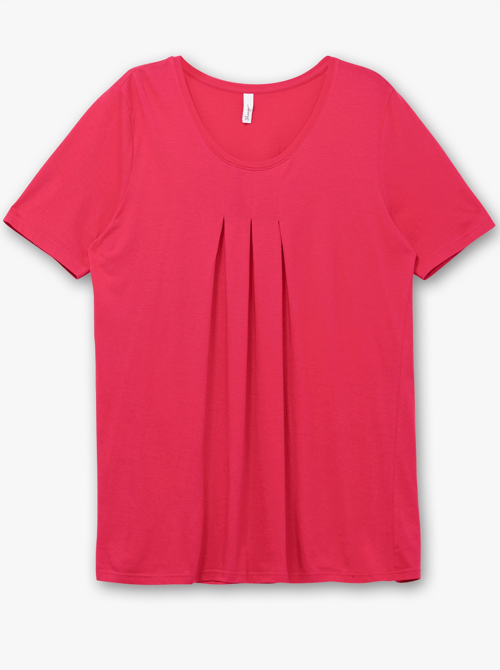 sheego T-Shirt in A-Linie, mit Kellerfalte am Ausschnitt - magenta