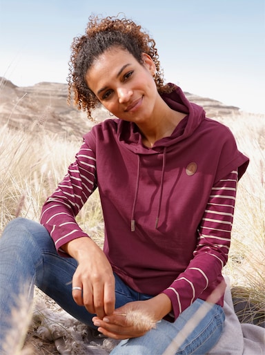 Kapuzenshirt mit Tunnelzug - bordeaux