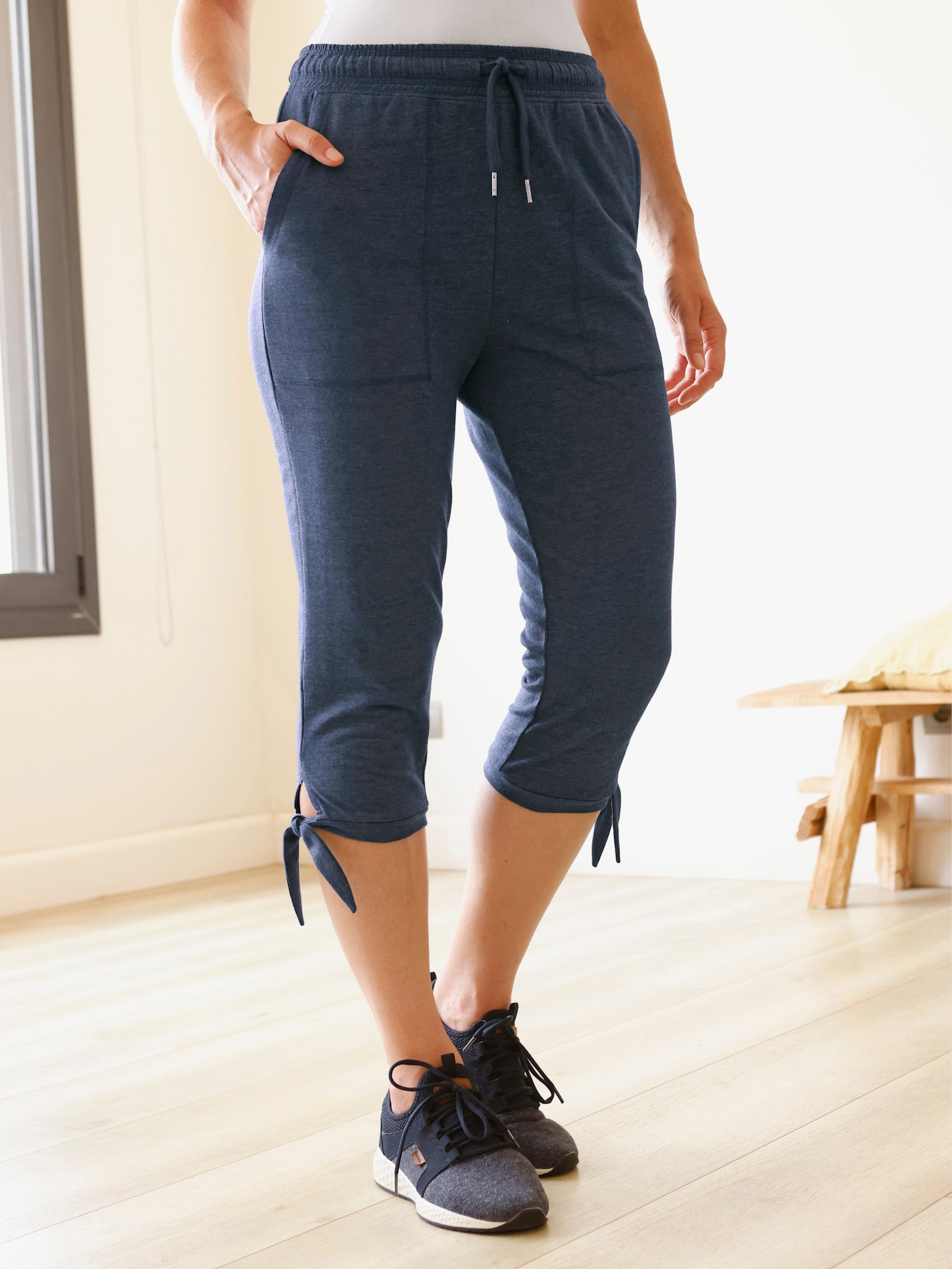 Catamaran Sports Vrijetijdsbroek met lus op de pijpzoom - donkerblauw gemêleerd