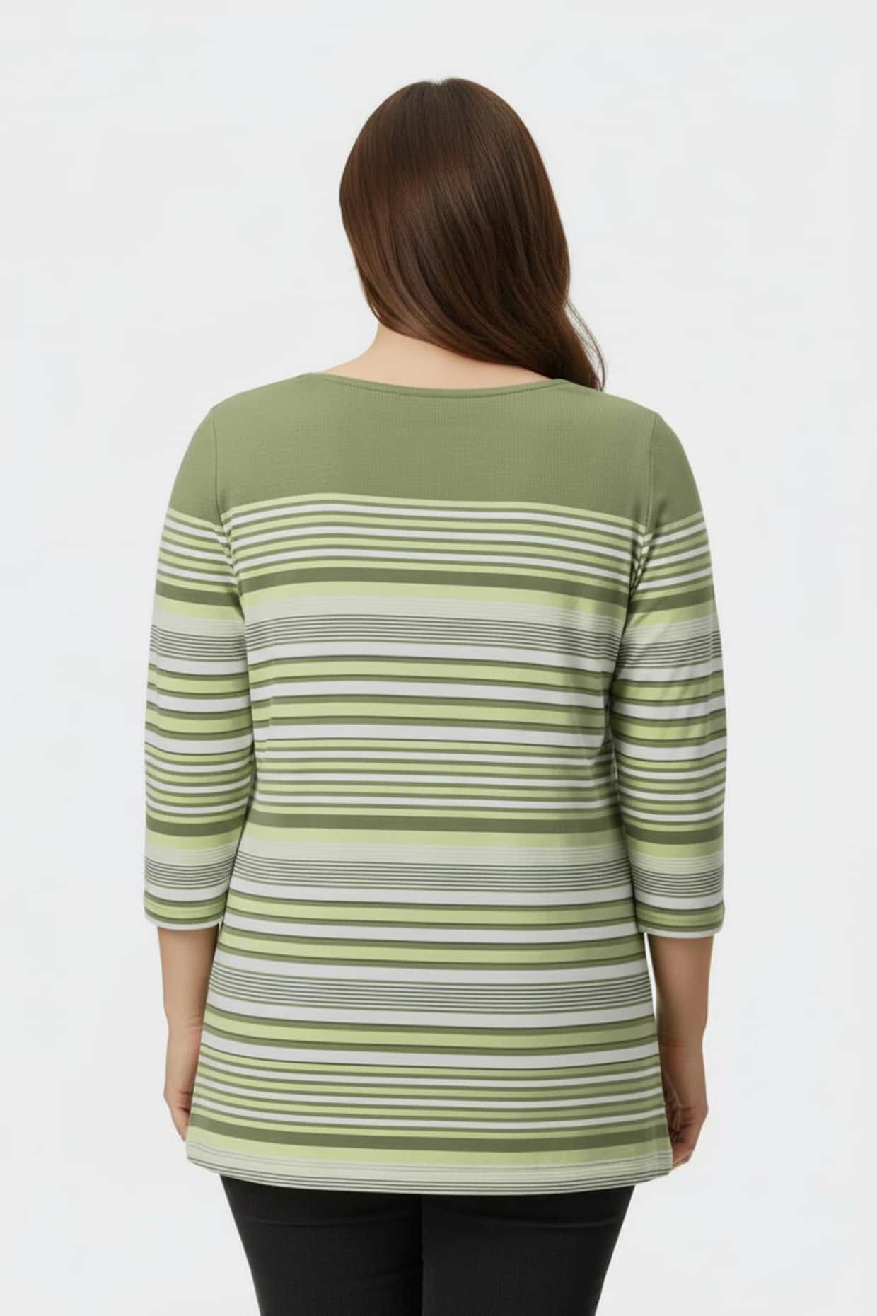 Ringelshirt mit 3/4-Ärmeln - schilf-ecru-geringelt