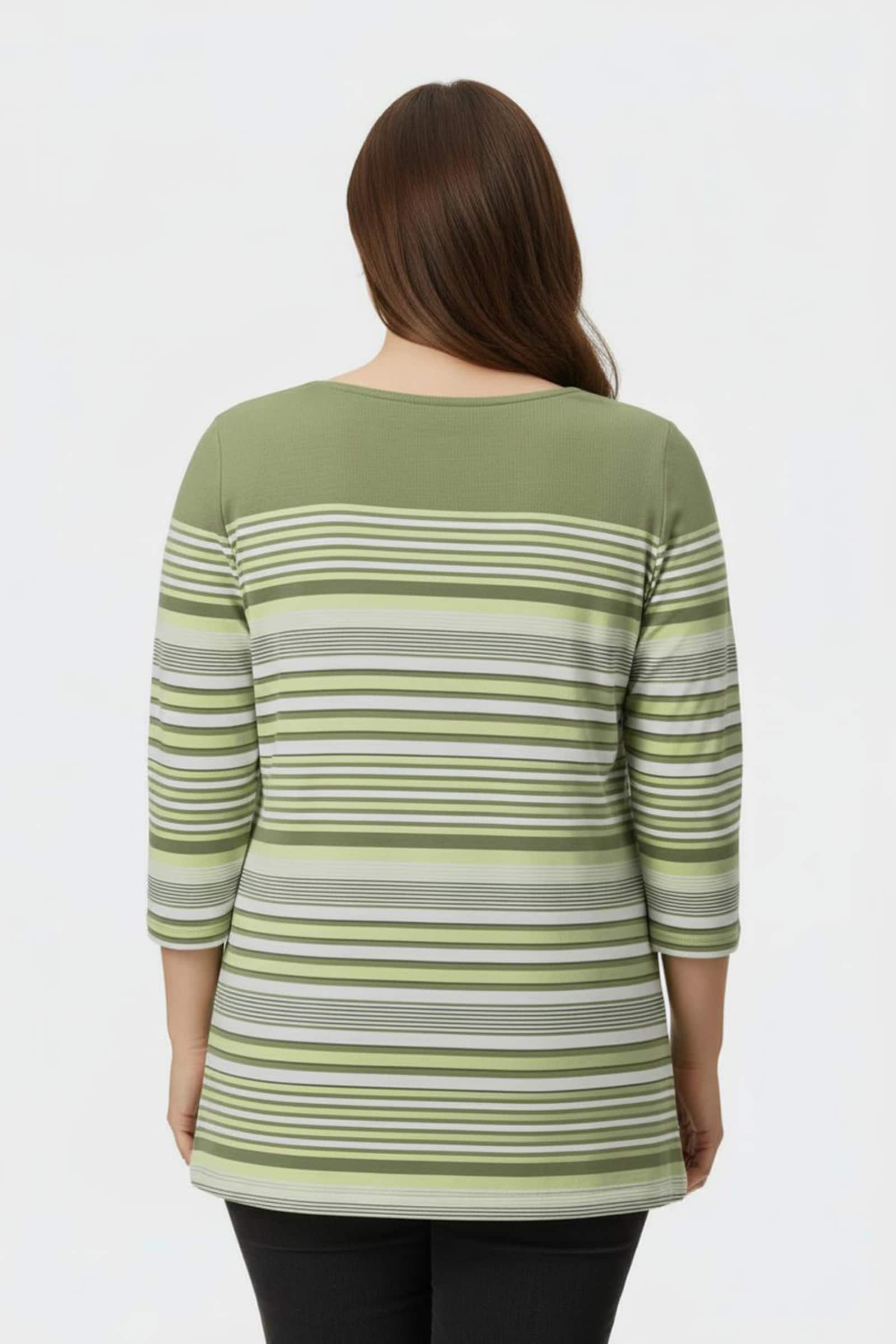 Ringelshirt mit 3/4-Ärmeln - schilf-ecru-geringelt