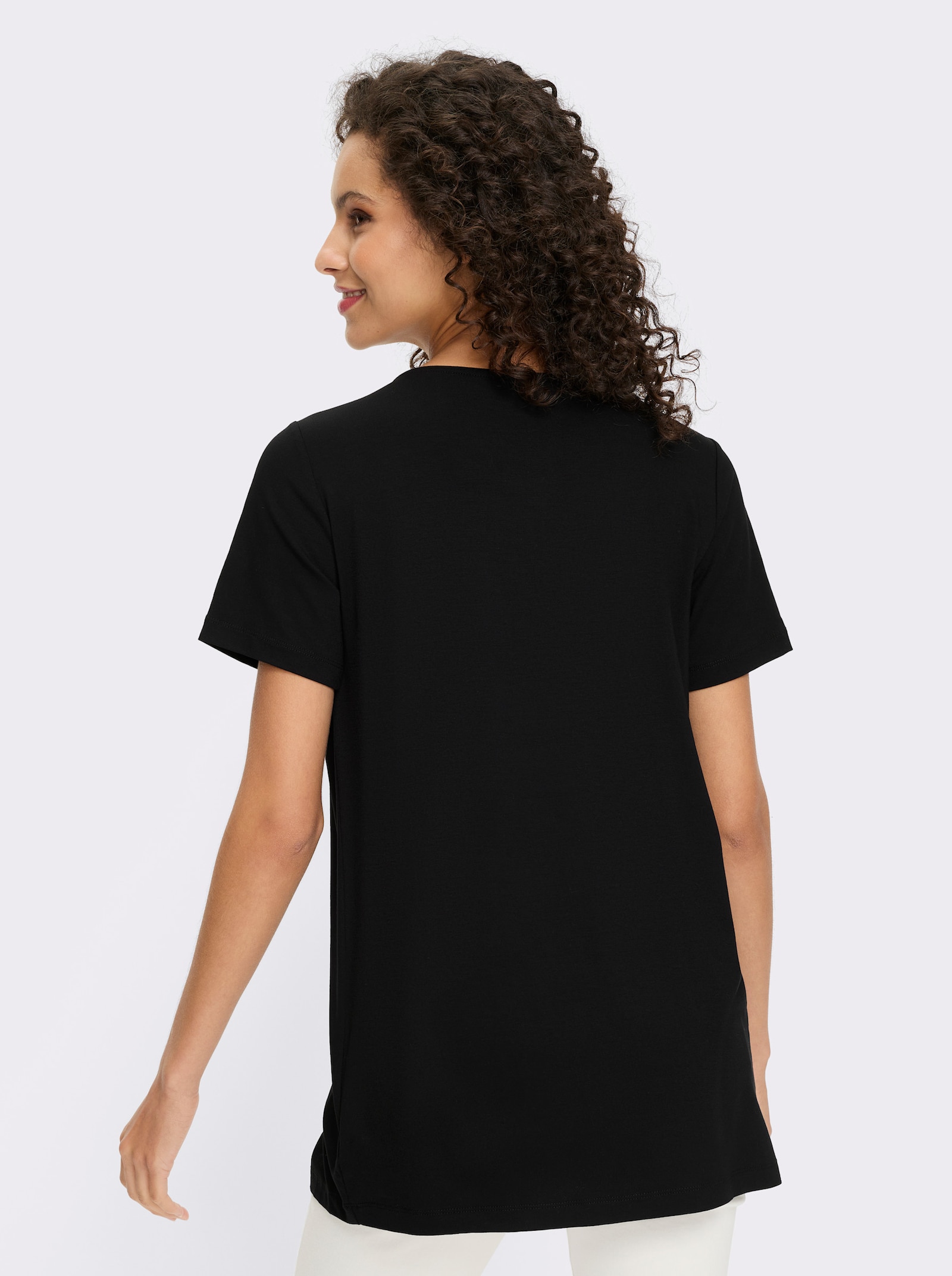 heine T-Shirt in A-Form - schwarz