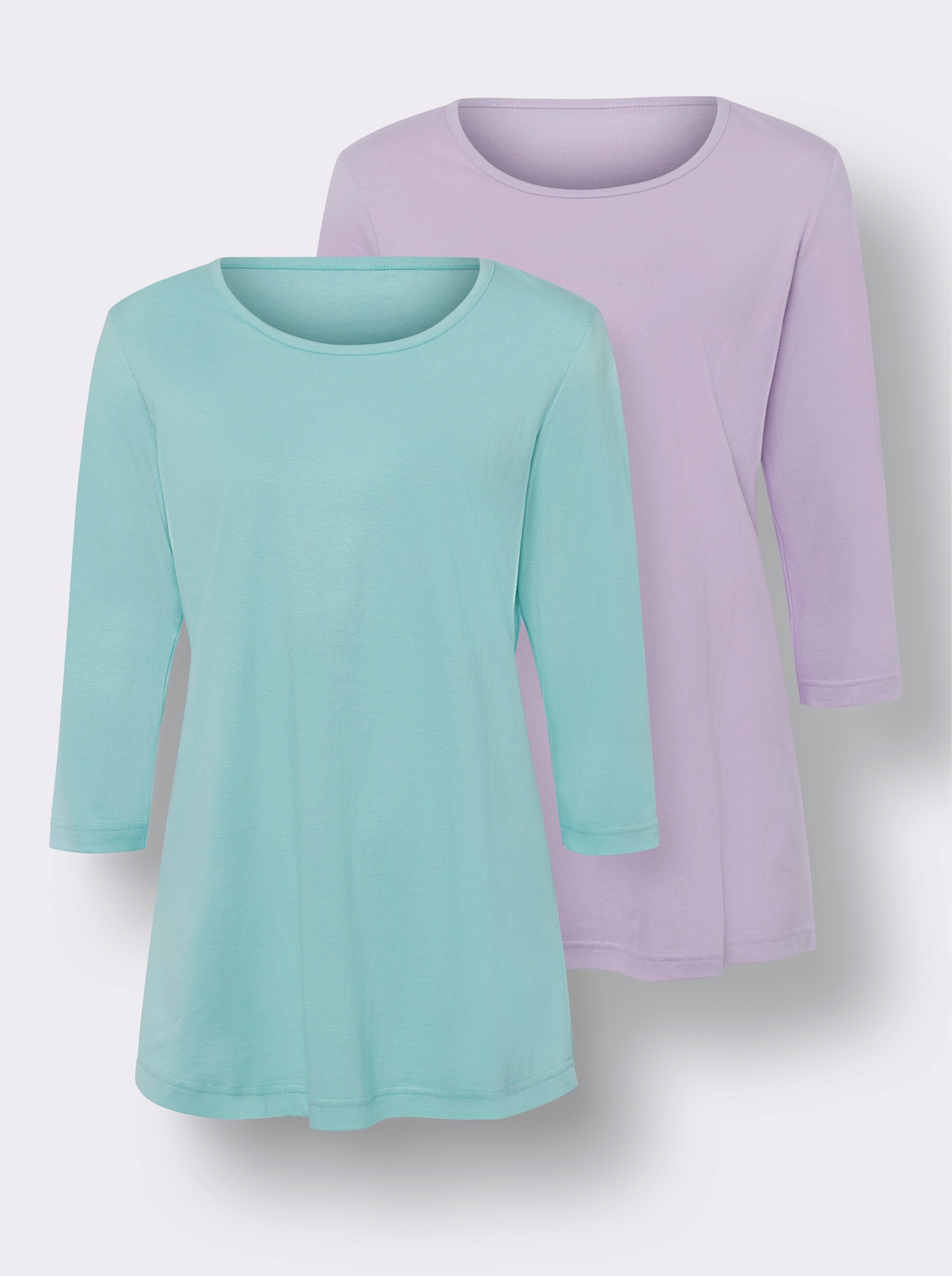 Lang shirt - lila + mint