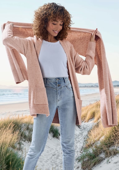 Vivance Strickjacke - beige meliert