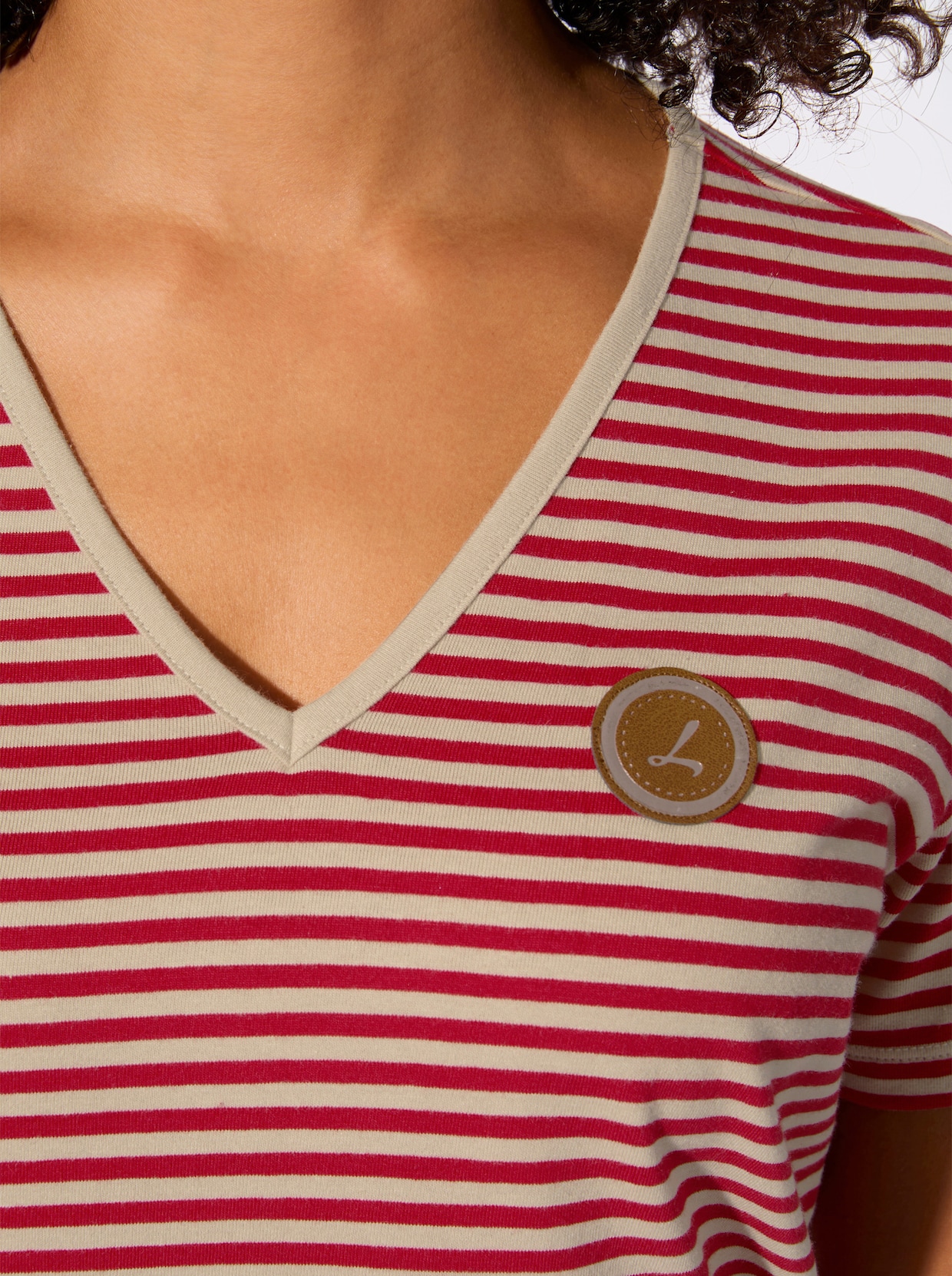 Ringelshirt - erdbeere-sand-geringelt