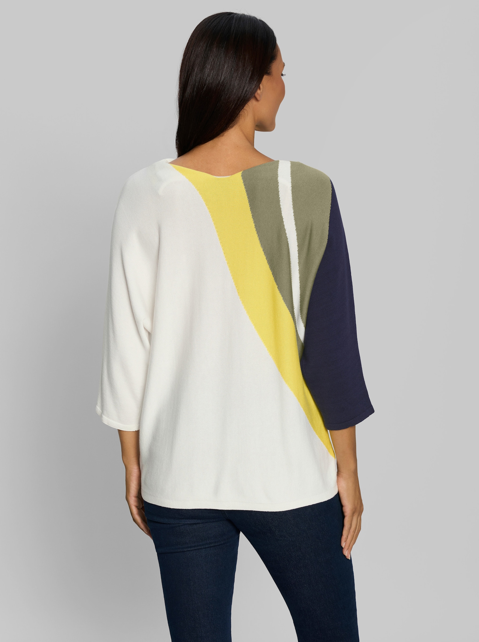 heine 3/4-Arm-Pullover mit Streifen-Dessin - ecru