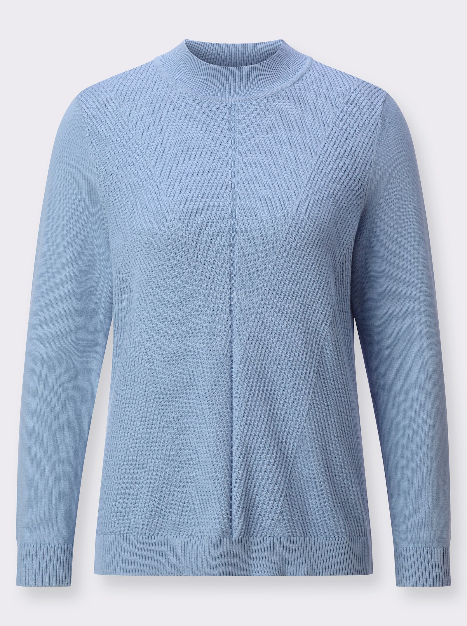 Stehkragenpullover mit Glitzersteinchen - bleu
