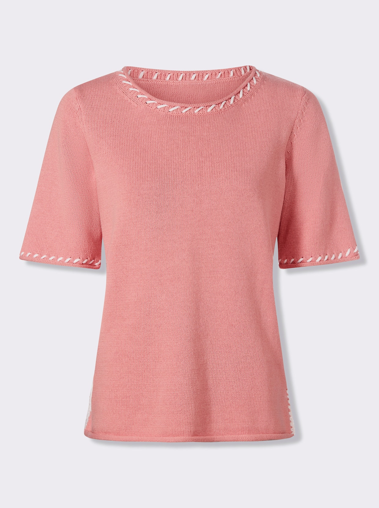heine Pull à manches courtes - quartz rose-blanc