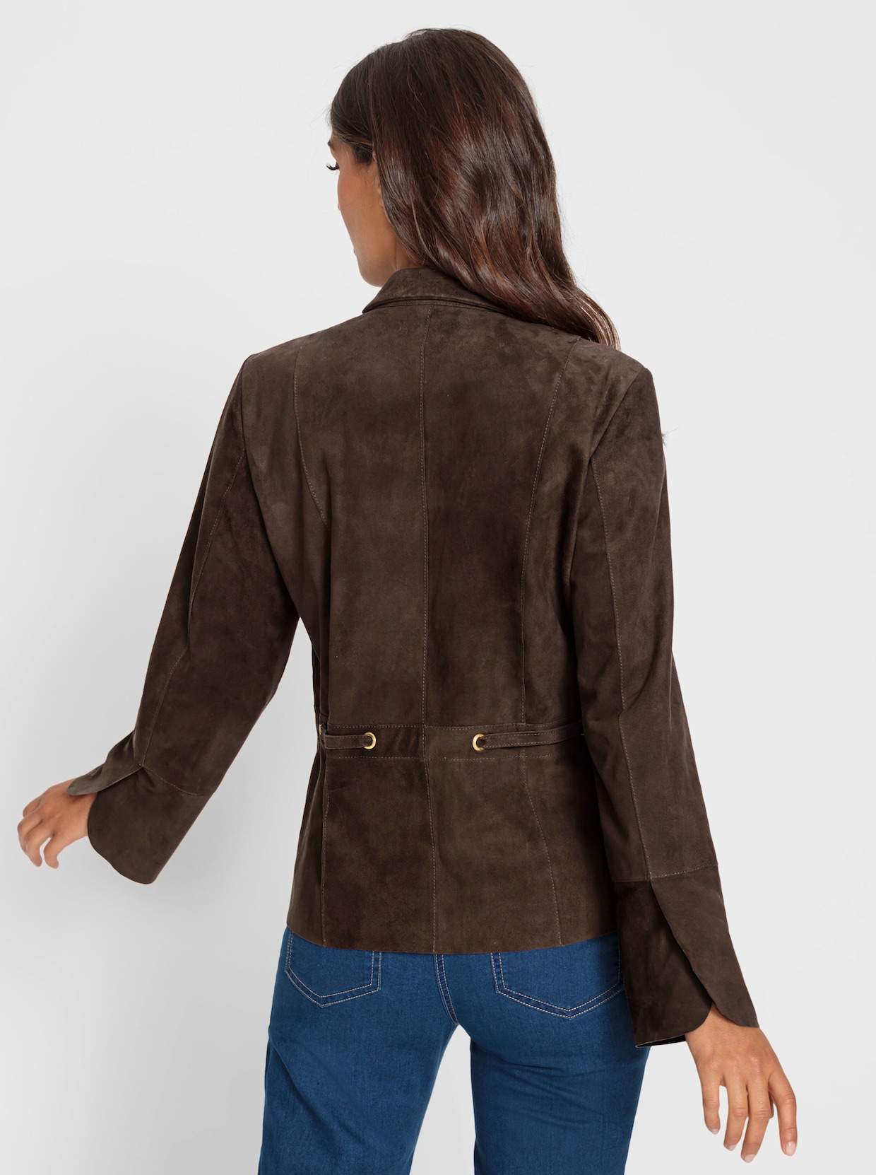 heine Blazer en cuir - chocolat