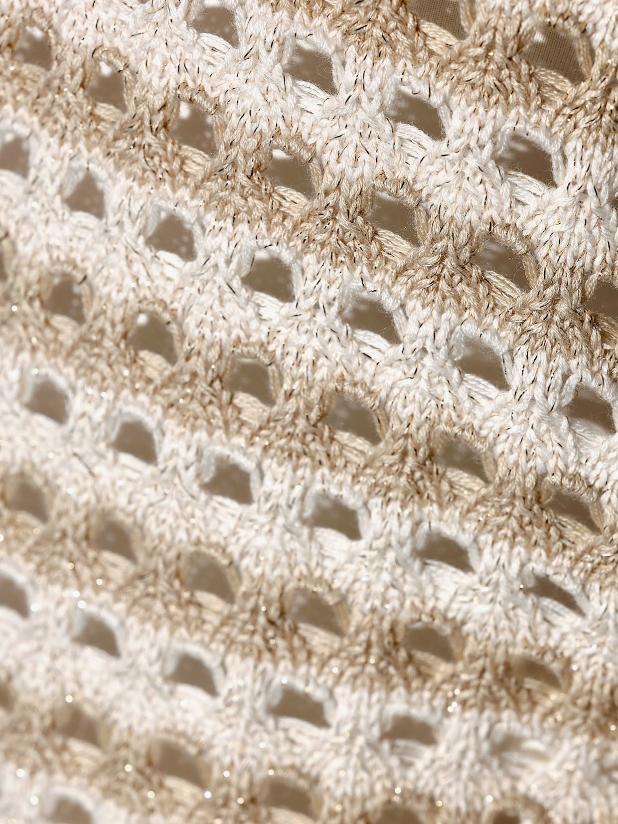 Polopullover im Viskose-Polyester-Lyocell-Mix - ecru-sand-gemustert