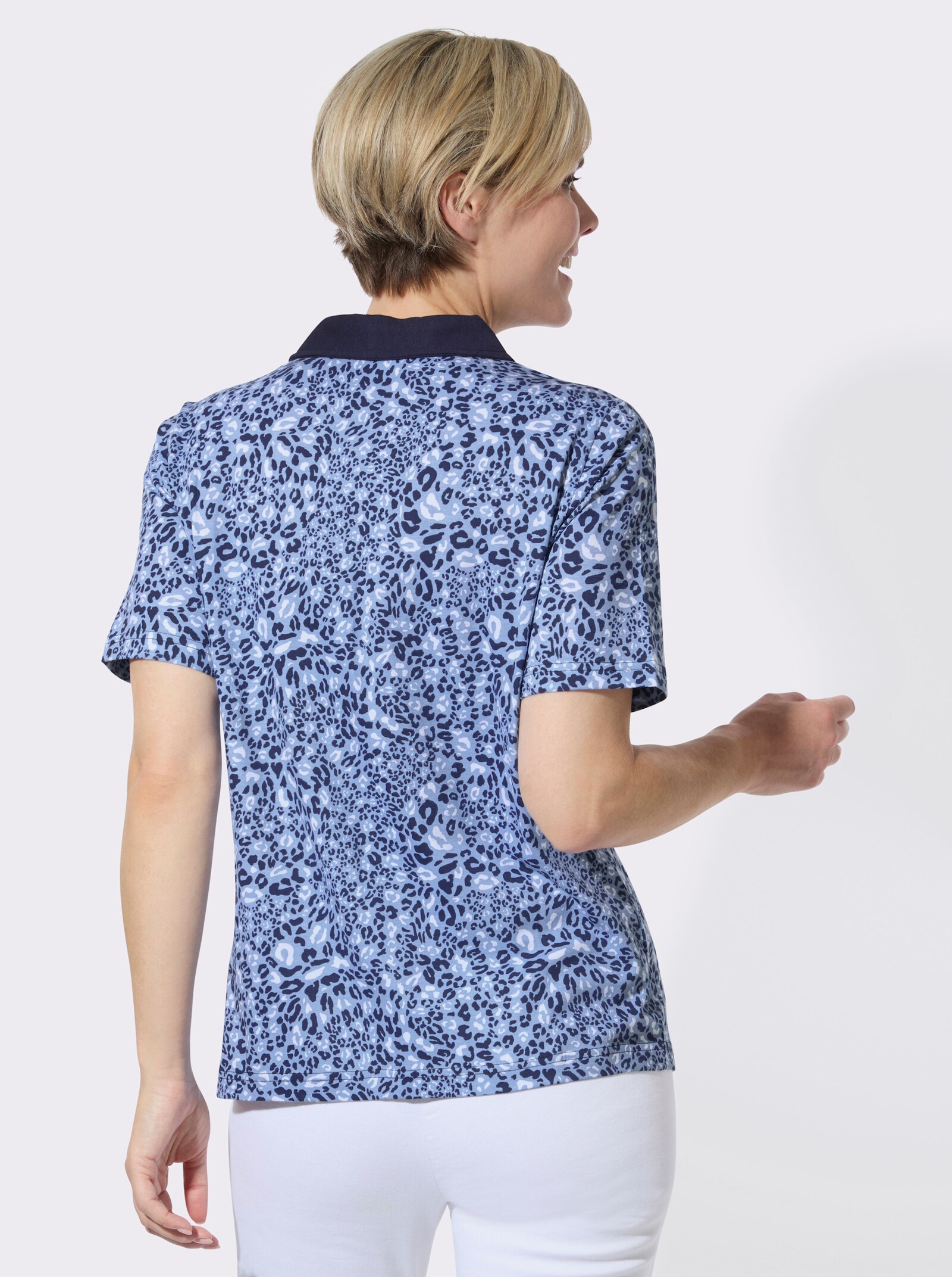 Poloshirt im Animal-Dessin - bleu-marine-bedruckt