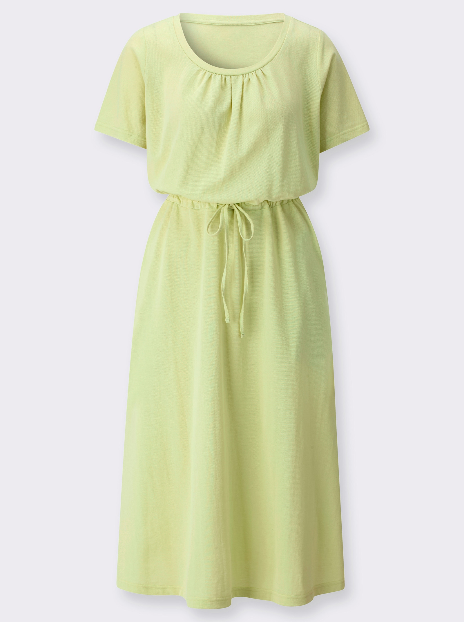 Zomerjurk met gerimpelde hals - pistache