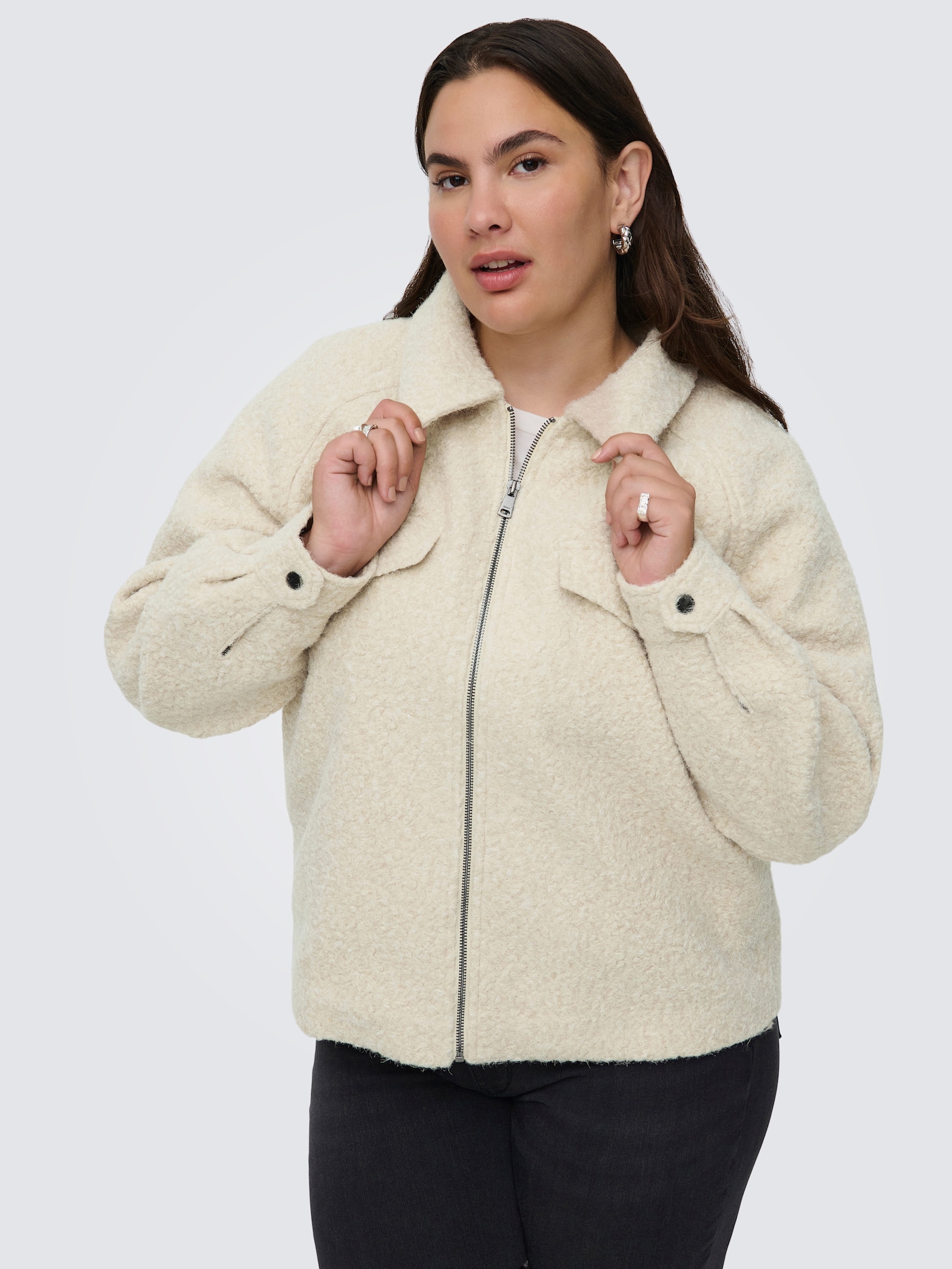 ONLY CARMAKOMA Bouclèjacke - pumice stone detail:melange