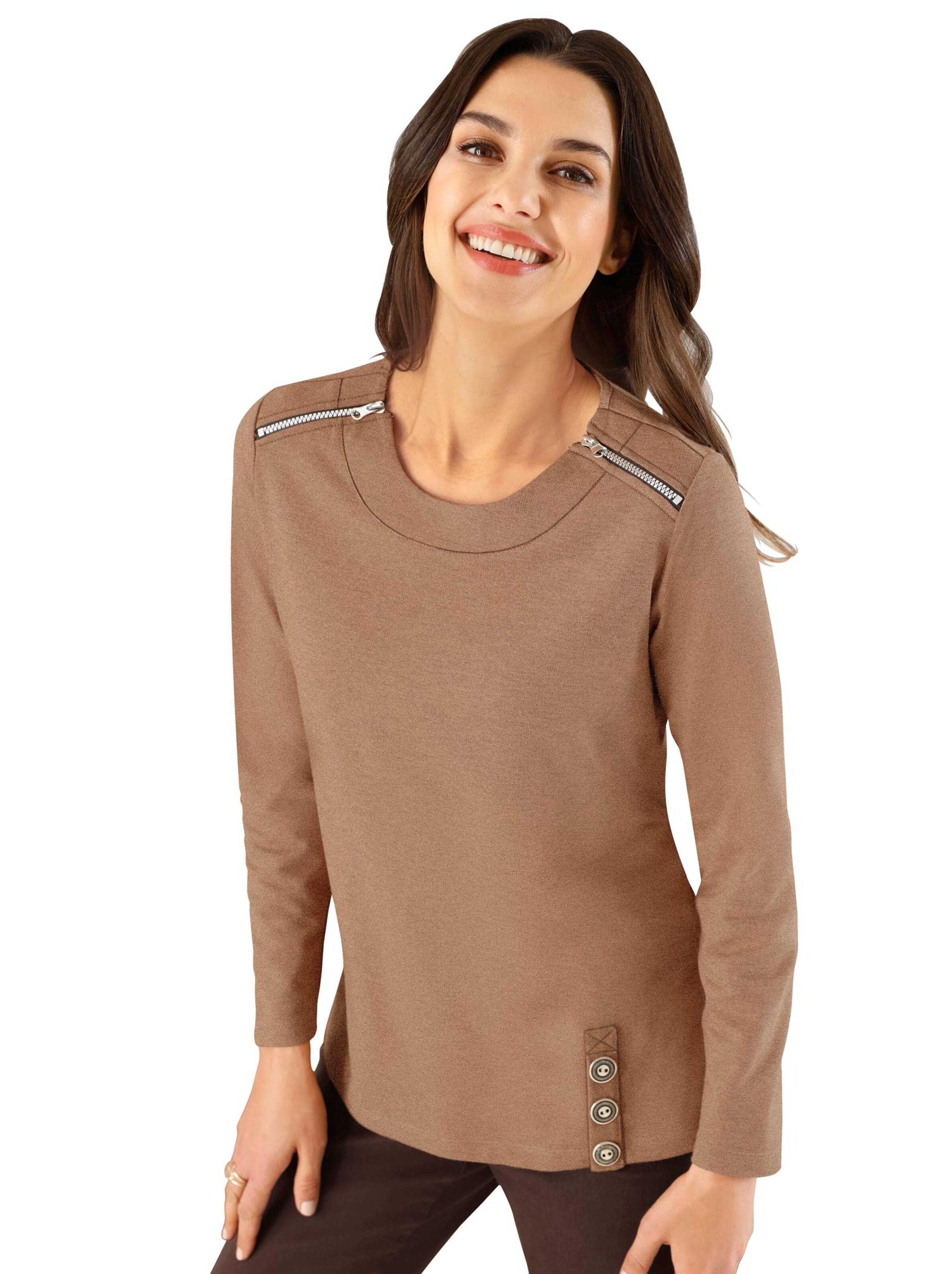 Shirt - braun-meliert