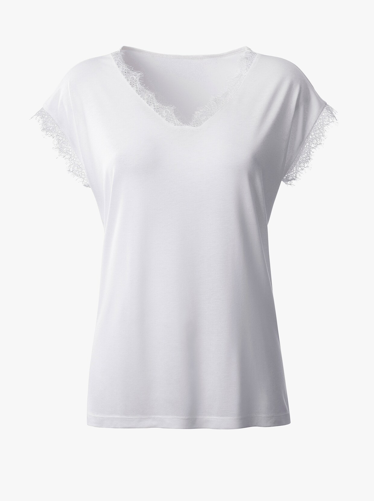 Shirt met V-hals - wit