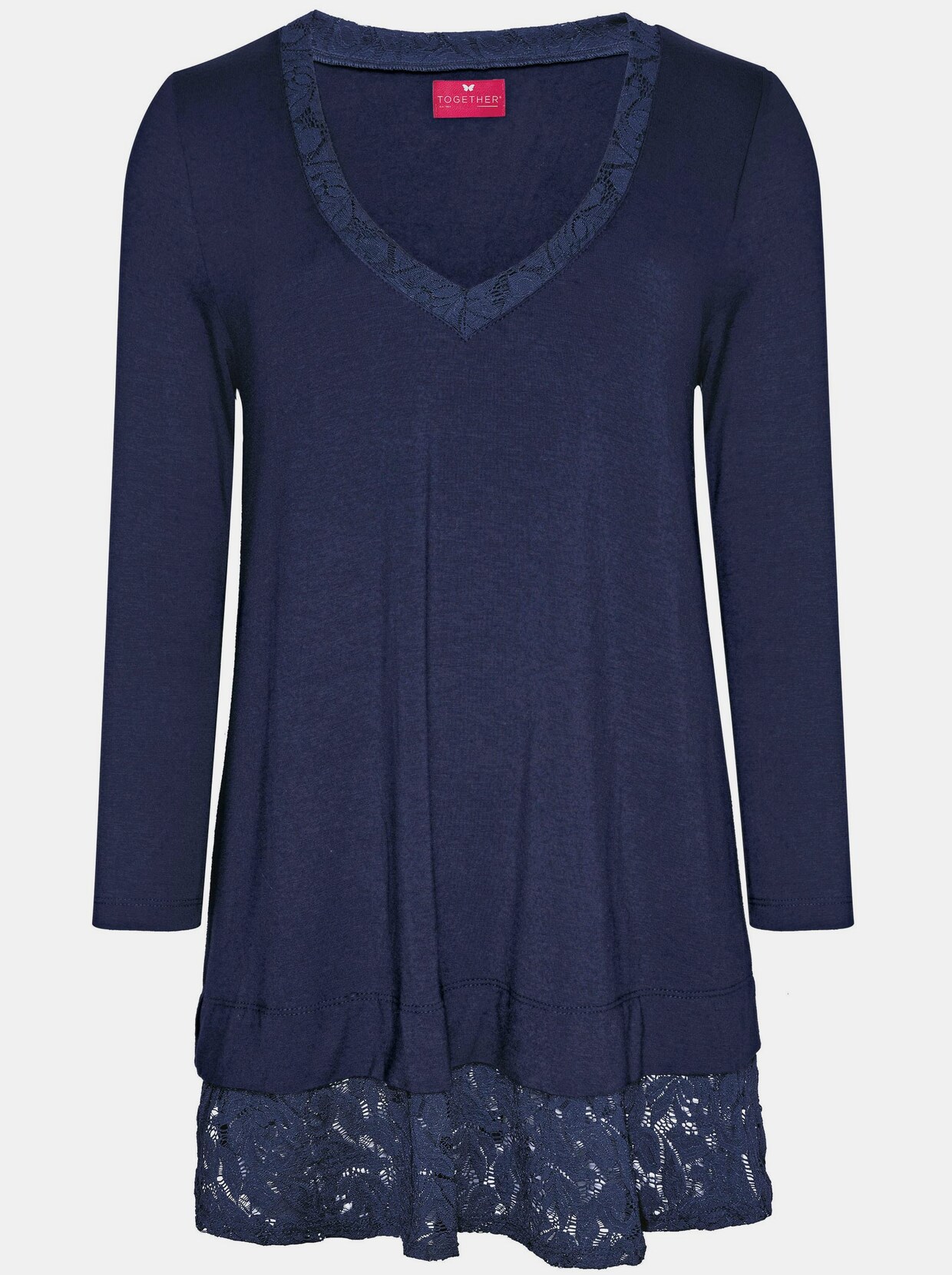 Shirt met V-hals - marine