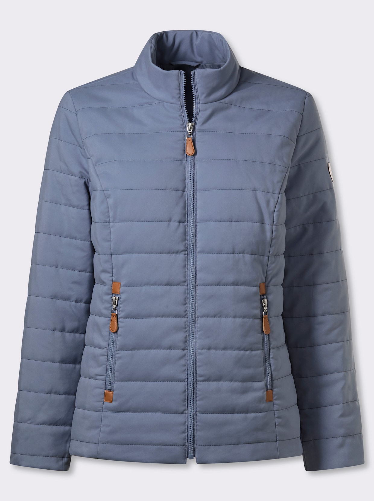 Steppjacke mit Reißverschluss-Taschen - taubenblau