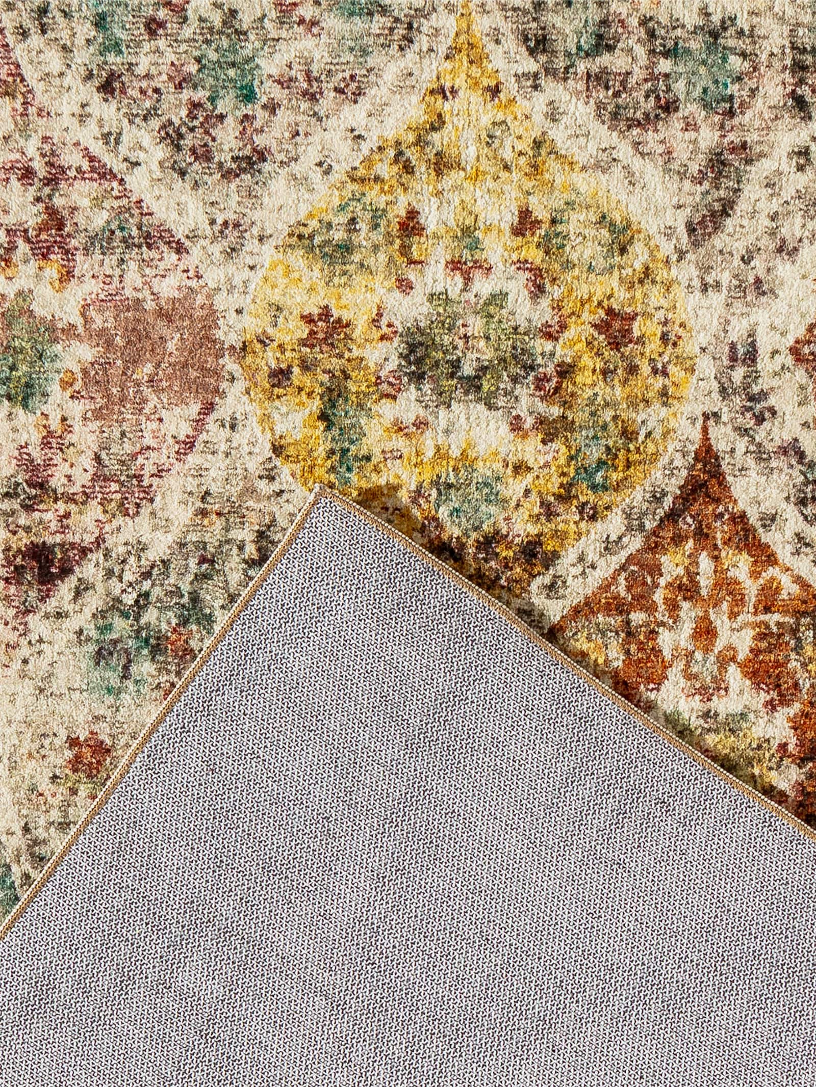 wash+dry by Kleen-Tex Teppich - beige-rot-bedruckt