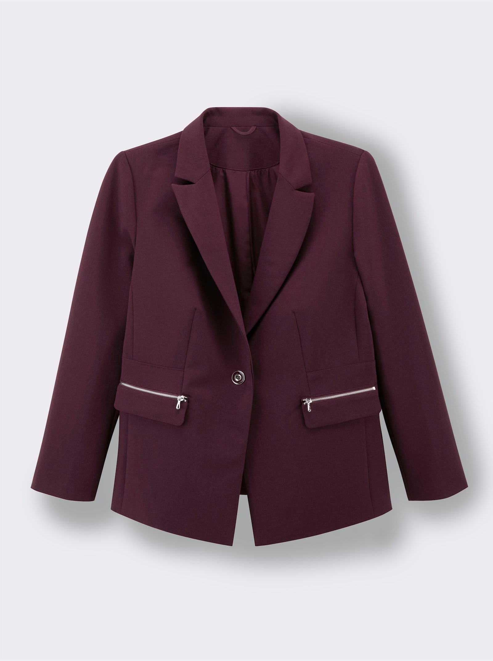 Blazer mit Zier-Reißverschlüssen - burgund