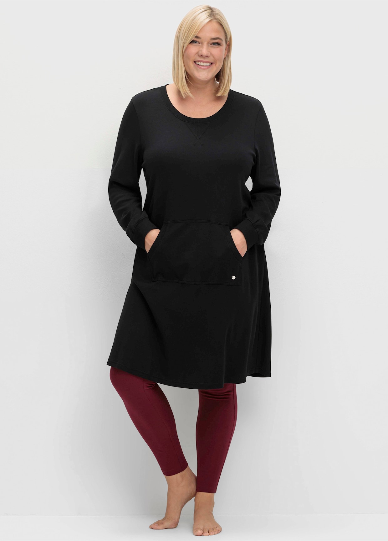 sheego Jersey jurk - zwart