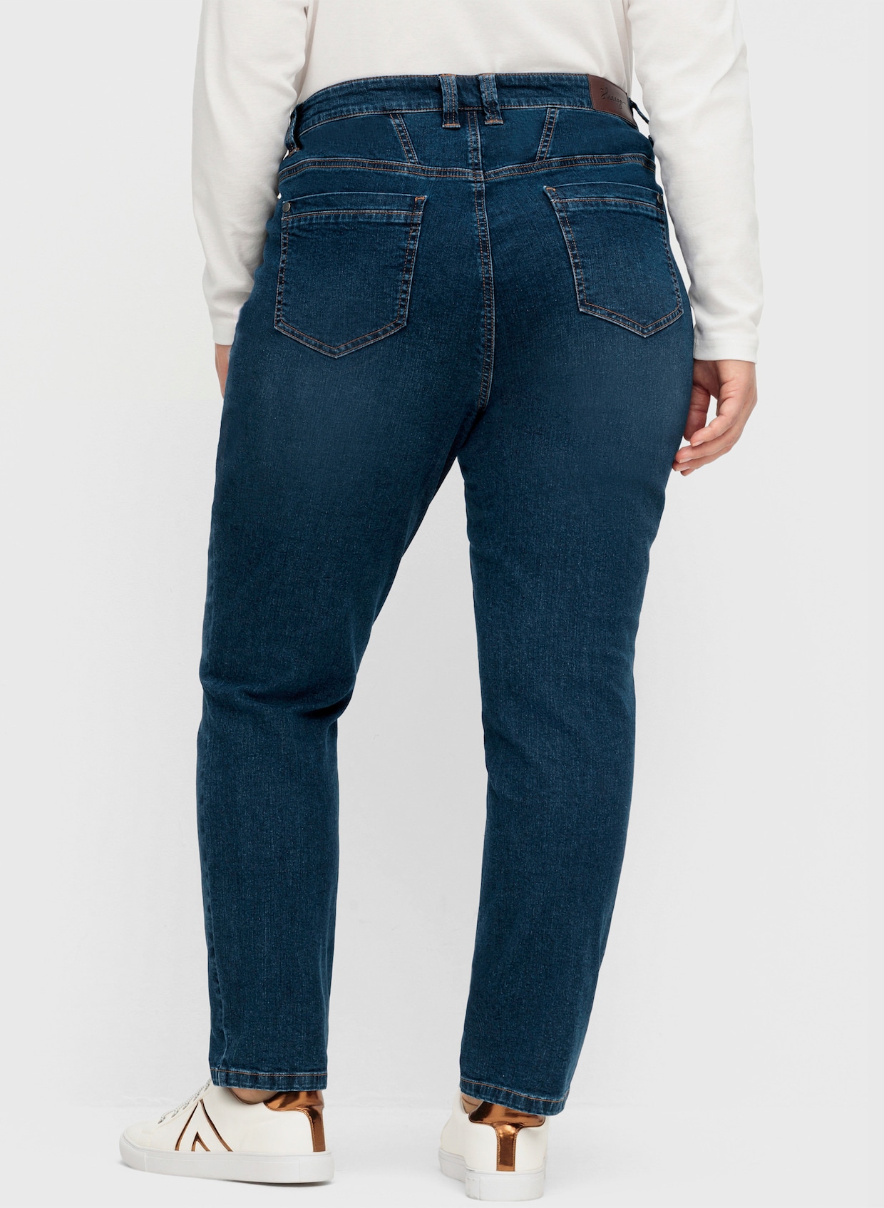 sheego 5-pocketjeans - dark blue denim
