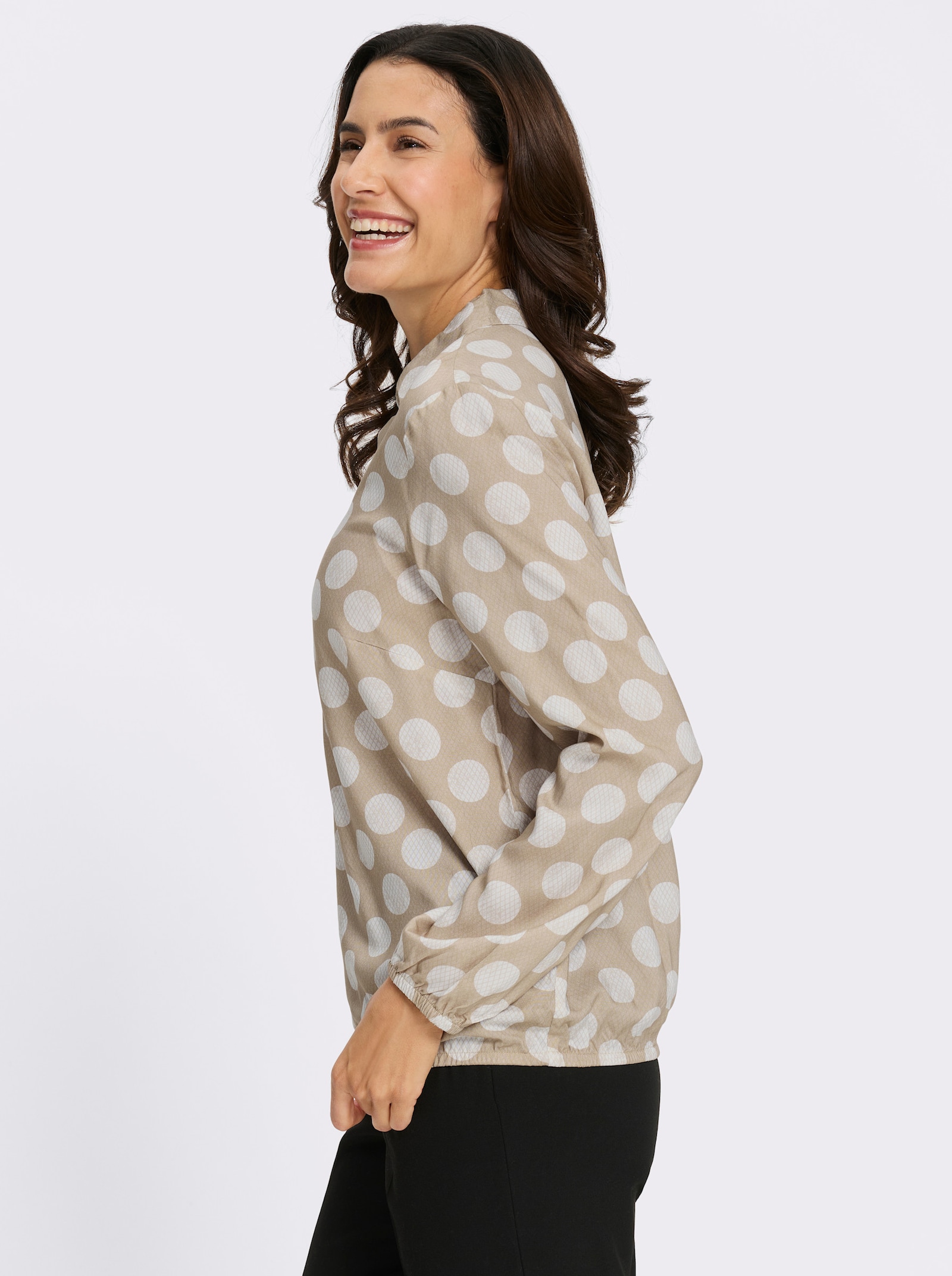 Druckbluse - beige-bedruckt