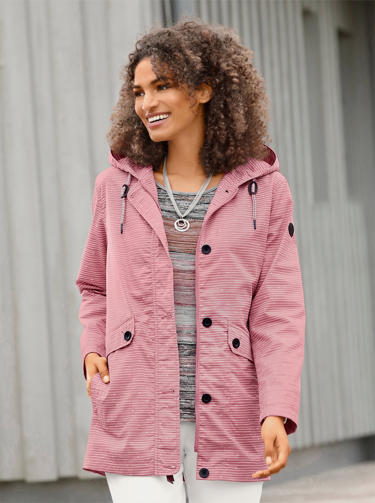 Jacke - rosenquarz-ecru-bedruckt
