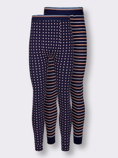 wäschepur men Hose lang - marine-getupft + marine-gestreift