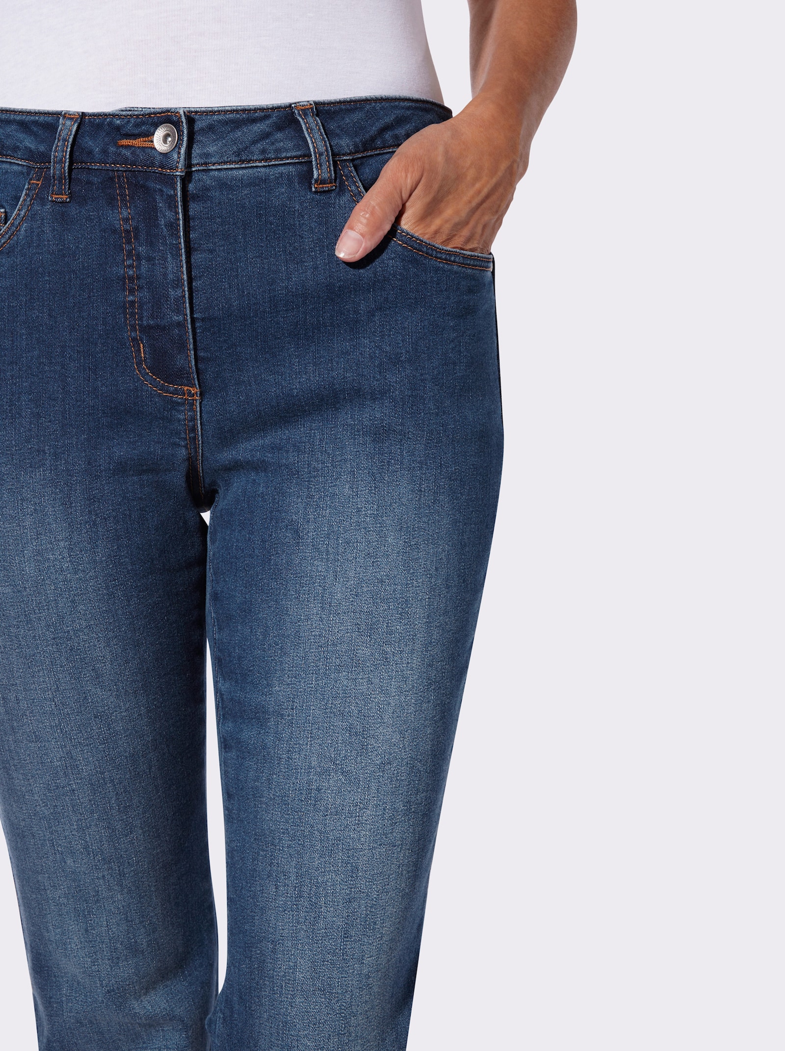 Schlagjeans in 5-Pocket-Form - blue-stone-washed