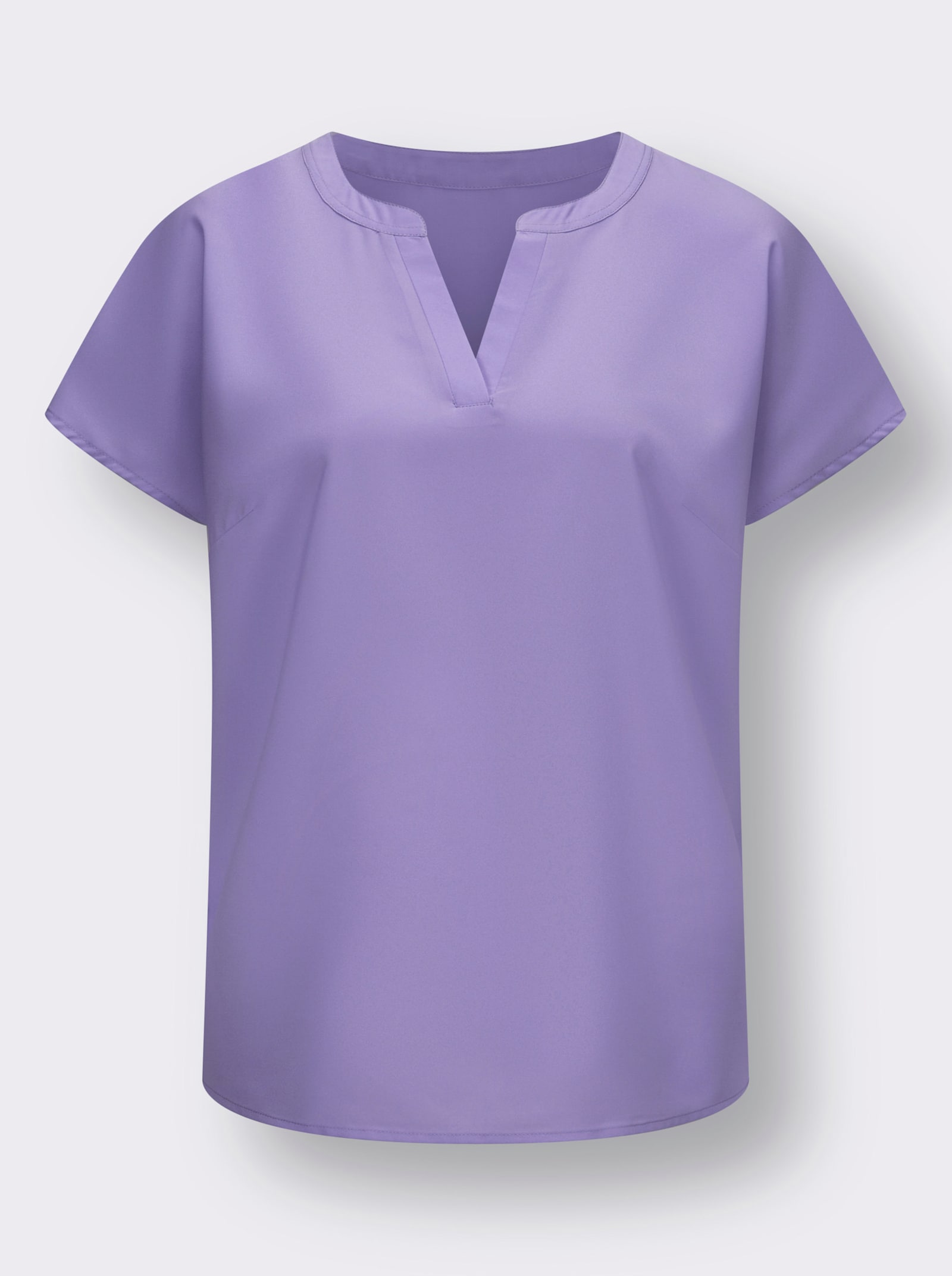 Comfortblouse met ronde hals - lavendel