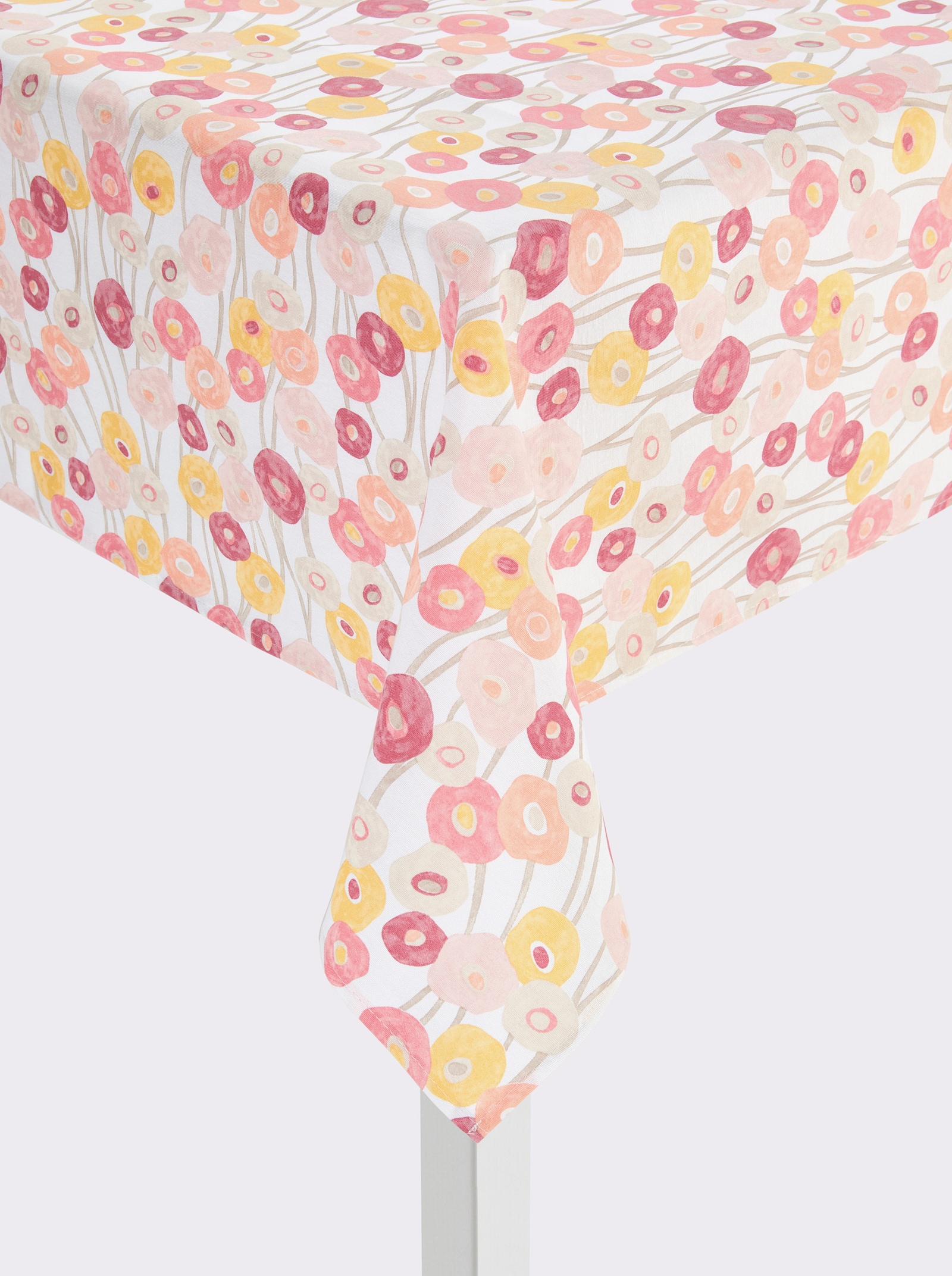 Tischdecke - weiß-apricot-bedruckt