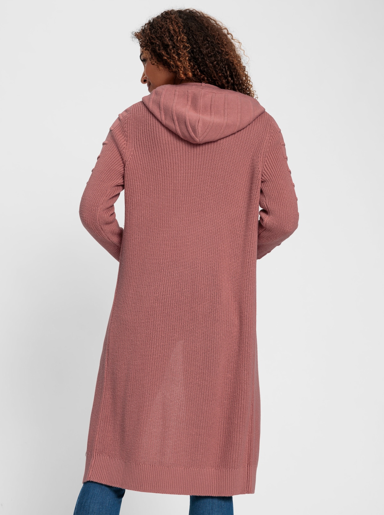 Longstrickjacke - rosenholz