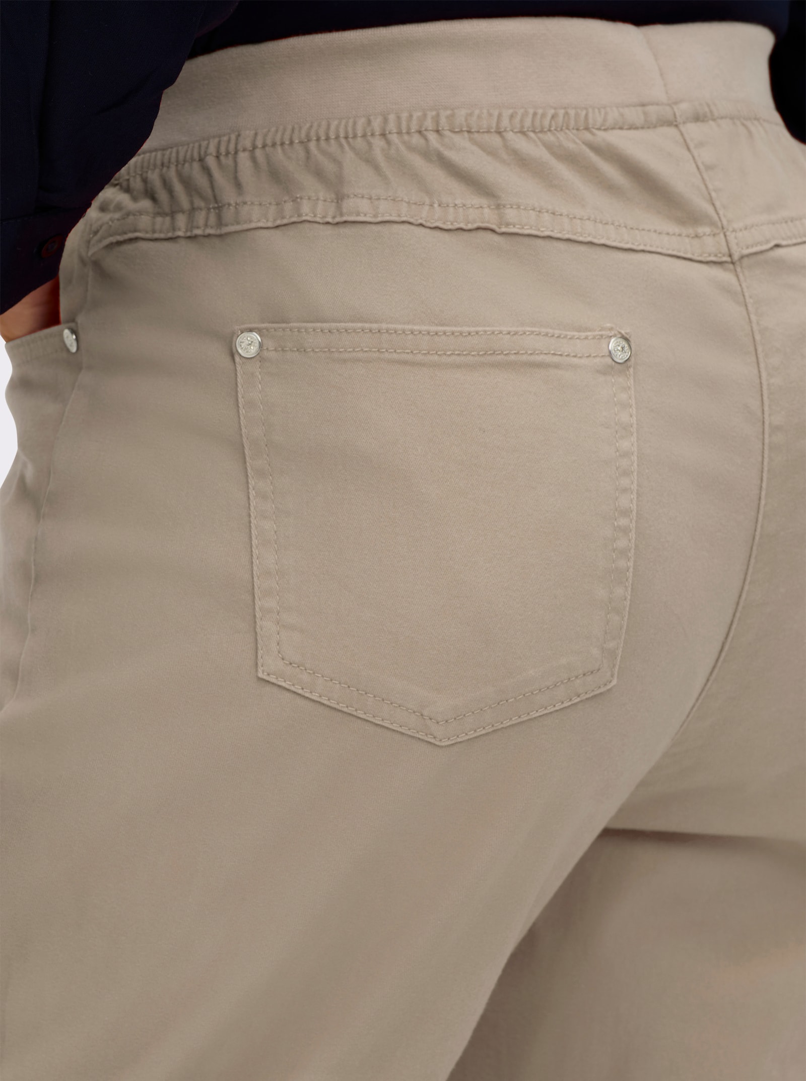 7/8-Jeans mit Jersey-Bund in softer Qualität - beige