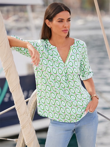 heine Blouse met print - ecru/mint geprint