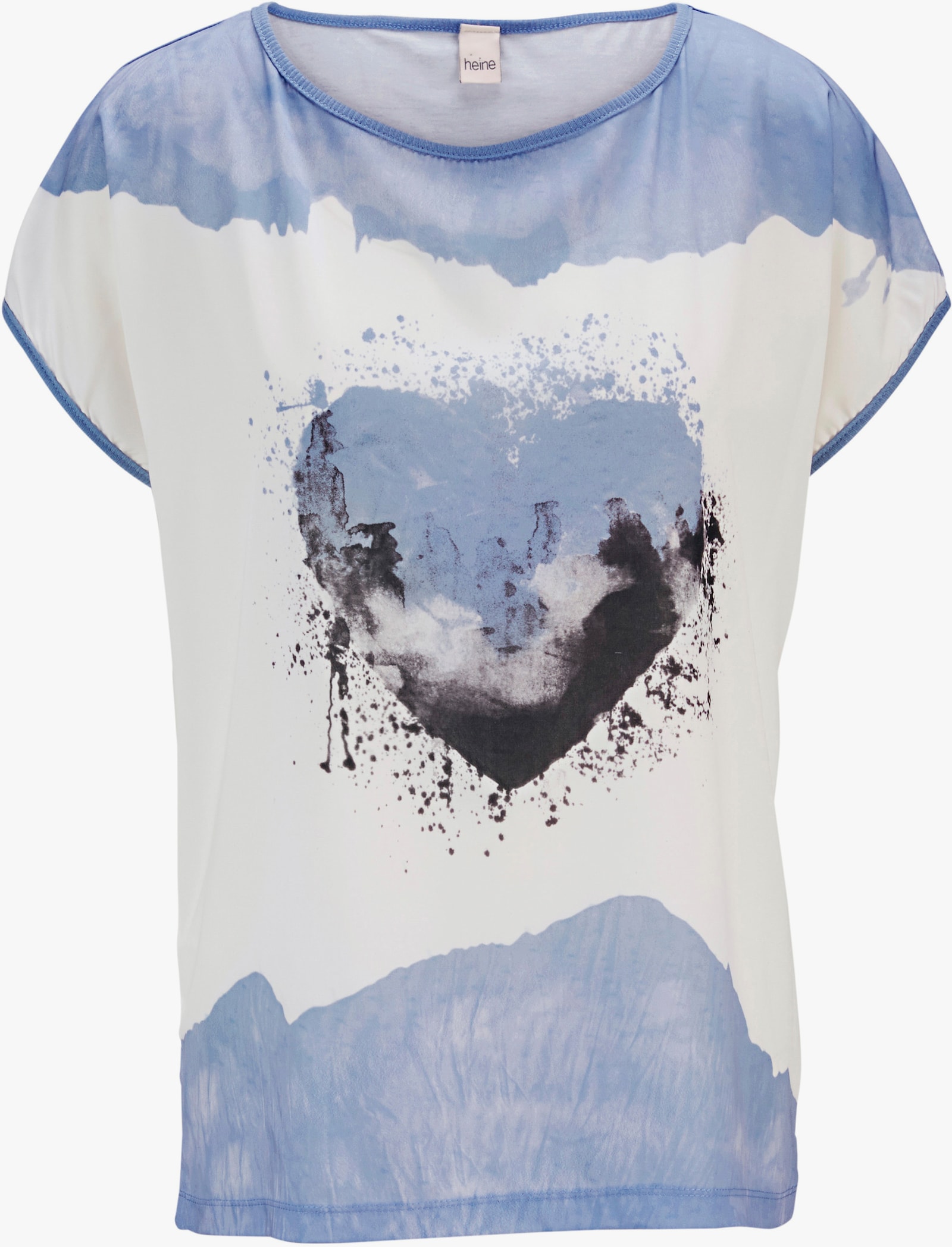 heine Kurzarmshirt mit Herz-Motiv - blau