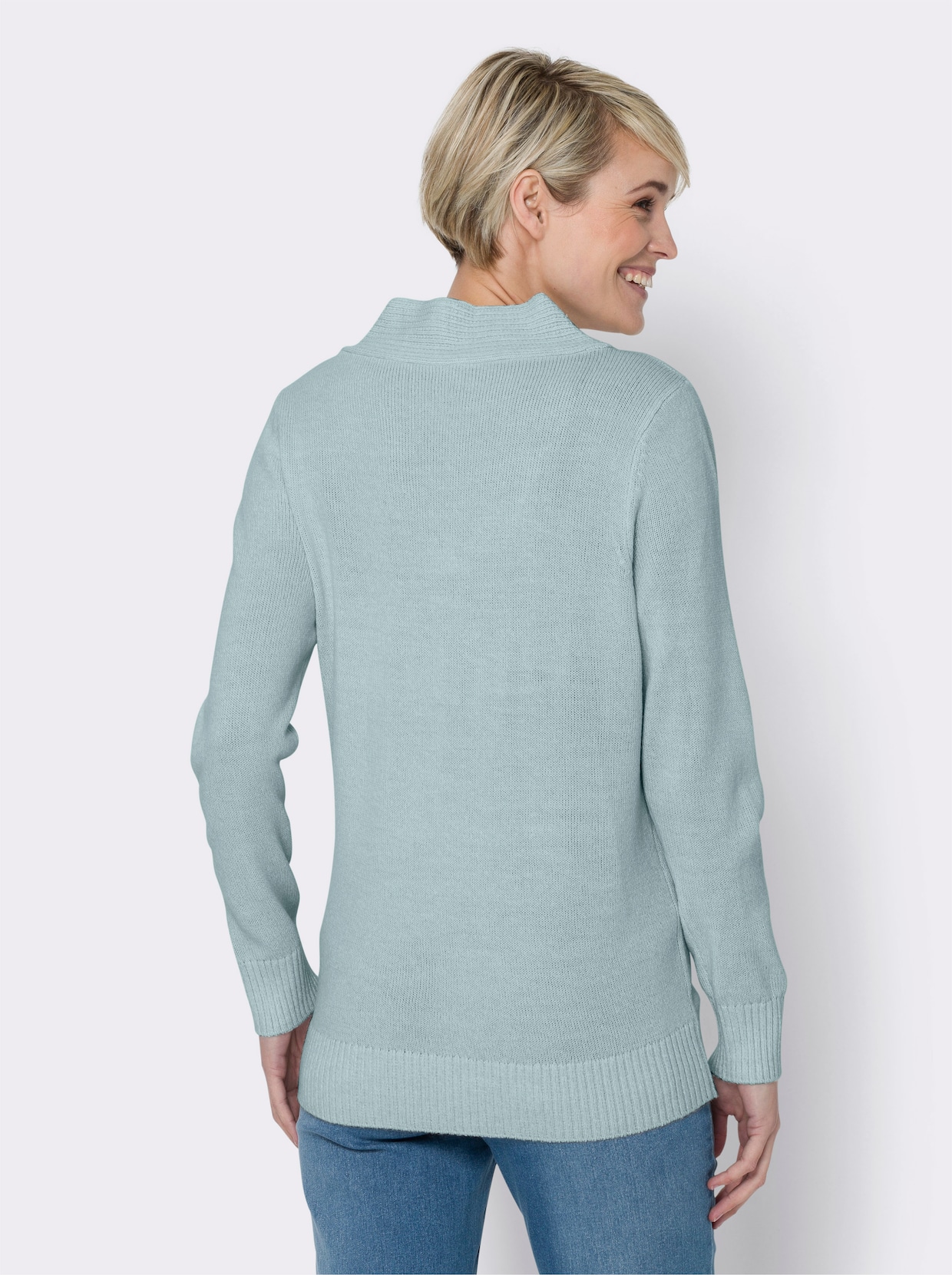 2-in-1-Pullover - kalkmint-meliert