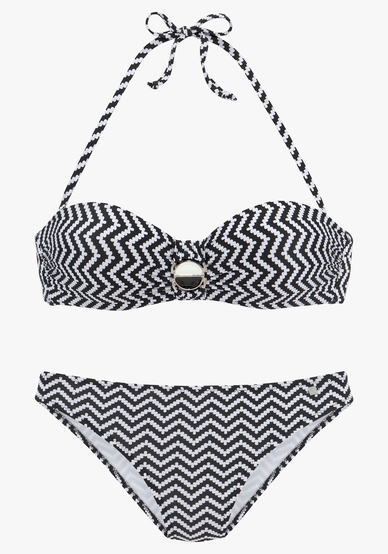 JETTE Maillot de bain bandeau à armatures - noir-blanc