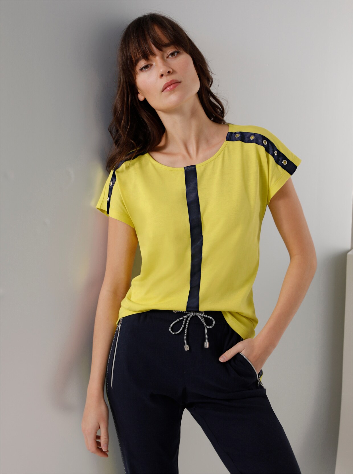 Creation L Premium Shirt van lyocell en katoen - limoen