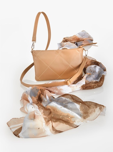 Handtasche mit Schal - beige