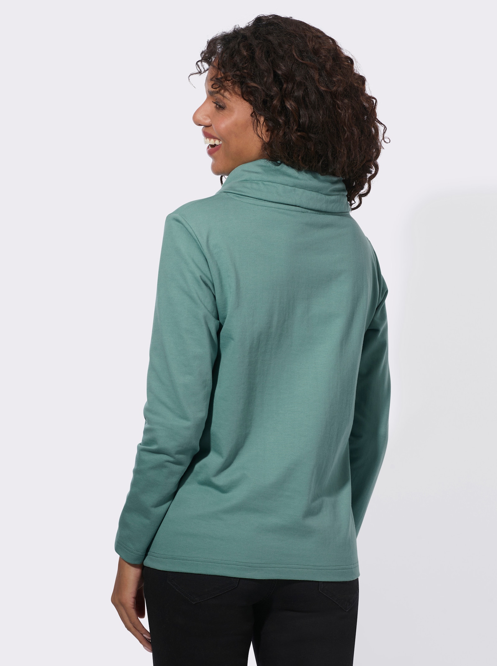  Sweatshirt mit Schriftzug im Vorderteil - jade