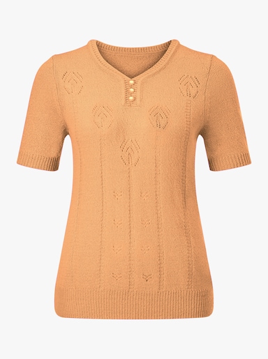 Pullover met V-hals - apricot