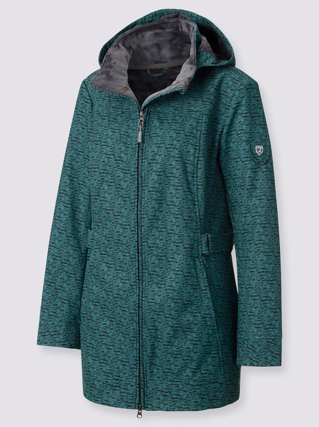 Softshelljacke - grün-meliert